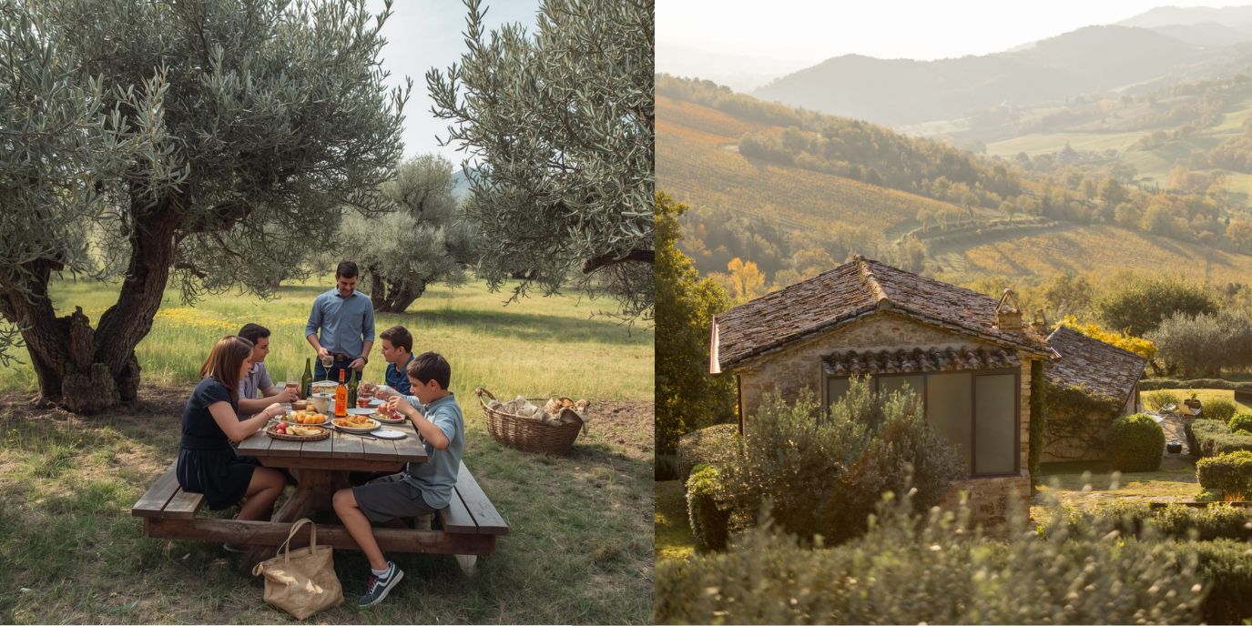 Pasquetta picnic in olive groves in the Puglia countryside